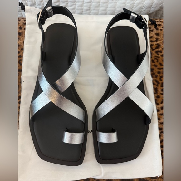Freda Salvador Paxton Sandal in Silver Calf Size 9.5 - Picture 4 of 6